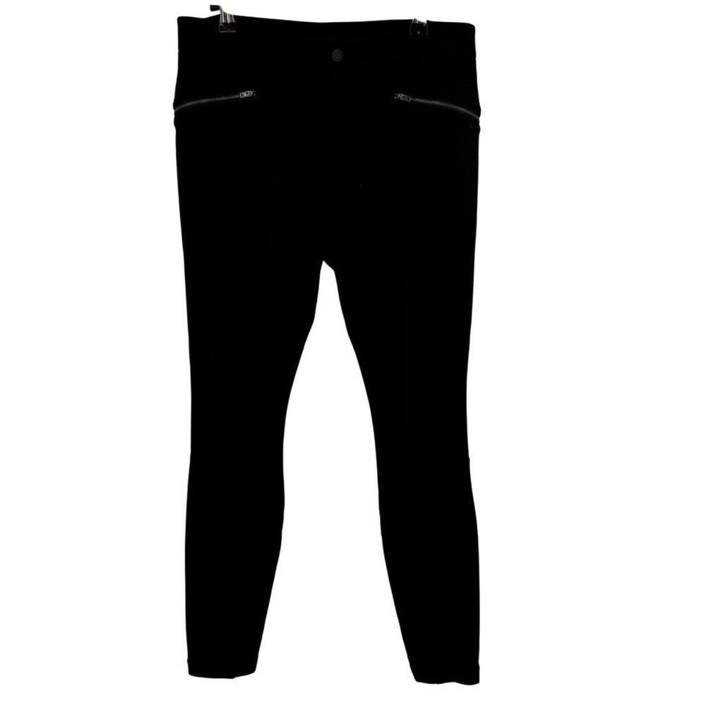 Athleta Ponte Moto Twill Pants With Zipper Pockets In A Slim Fit‎ Black Size 8